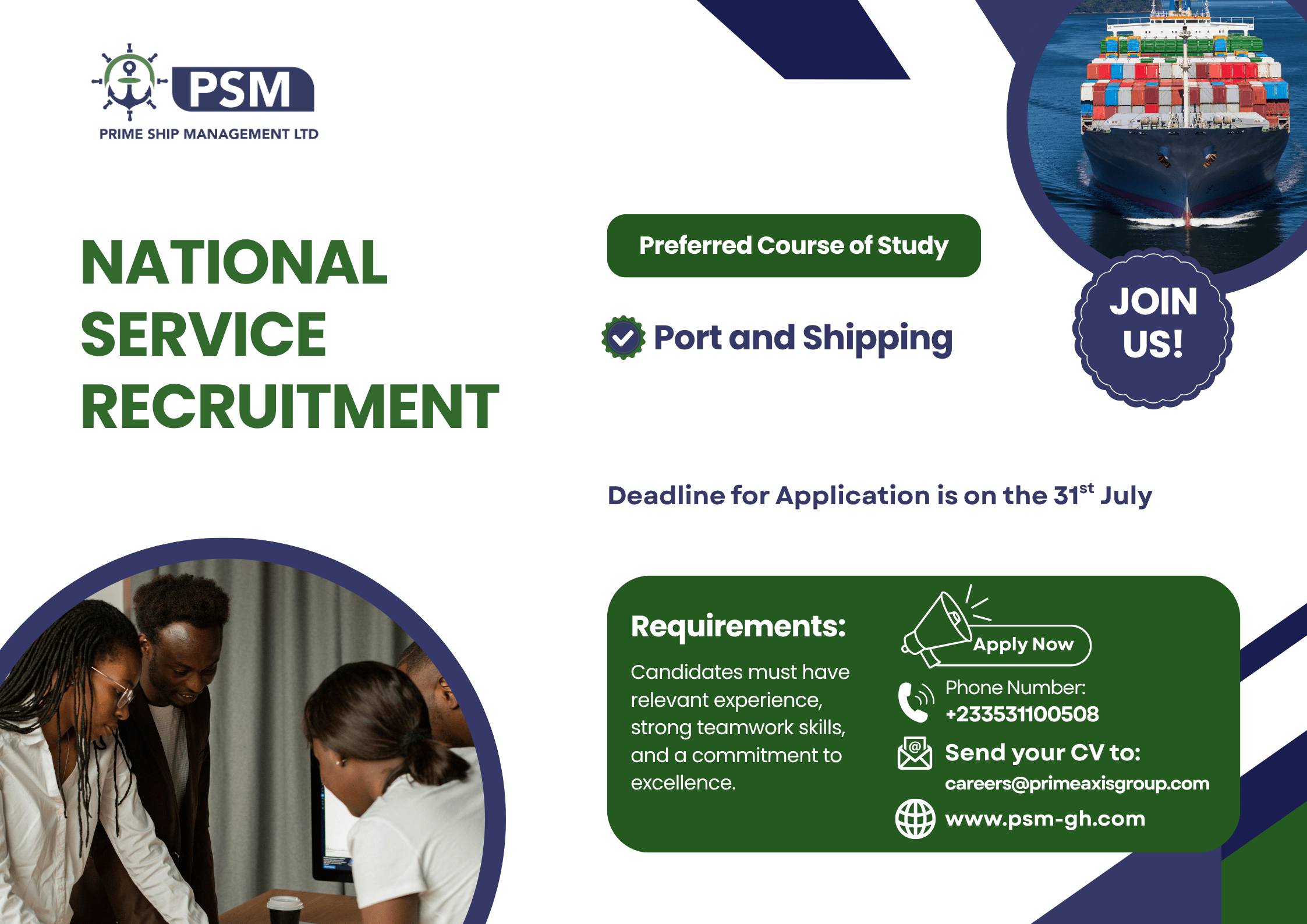 Port And Shipping – National Service Opportunity